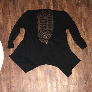 Black Maurices Cardigan w/ Lace Back